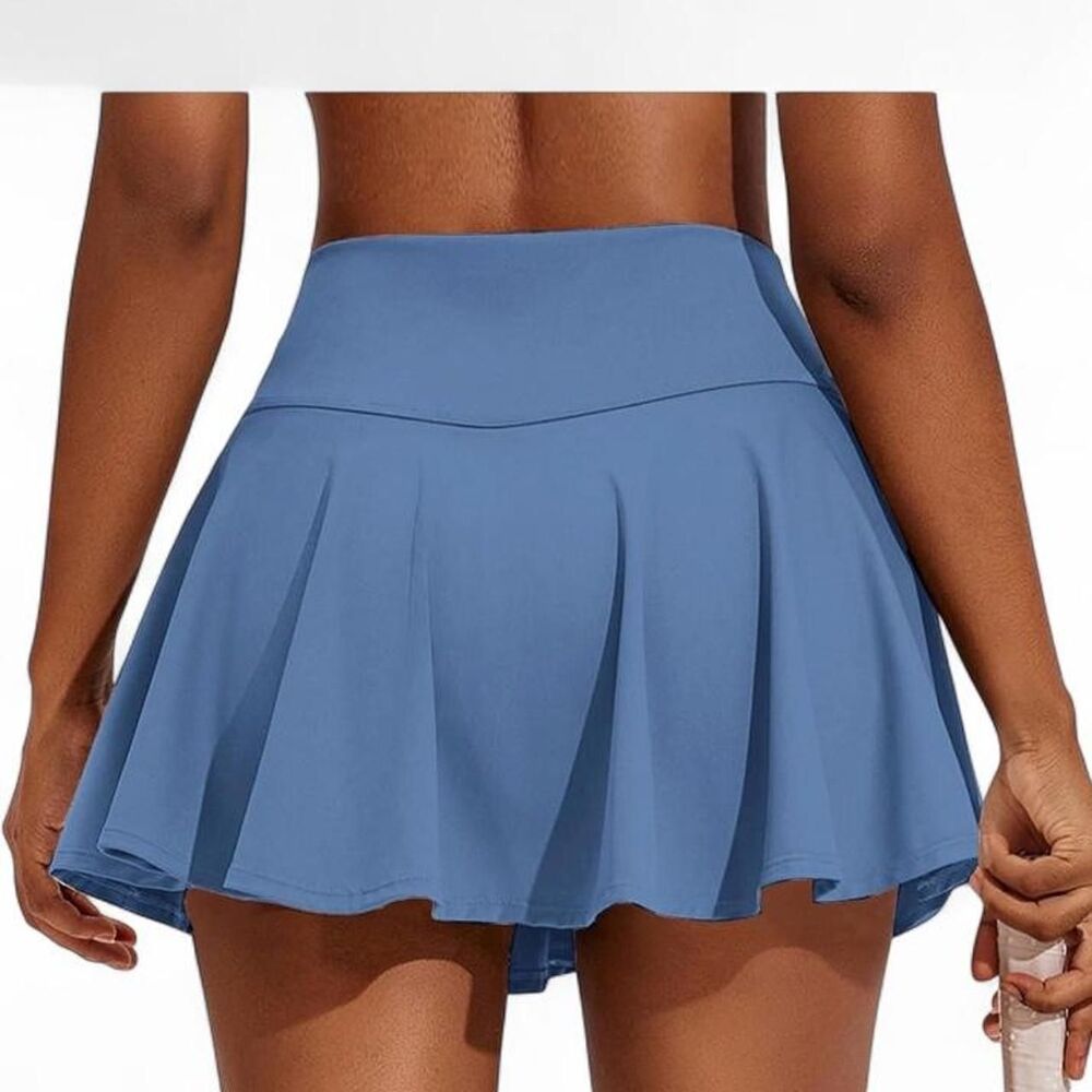 Blue Pleated Tennis Skirt with Built-In Shorts Women’s XS - Picture 2 of 8